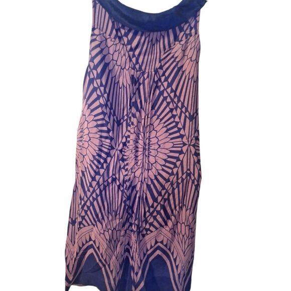 Moulinette Soeurs navy purple silk pleated shift size 2 - Picture 3 of 5